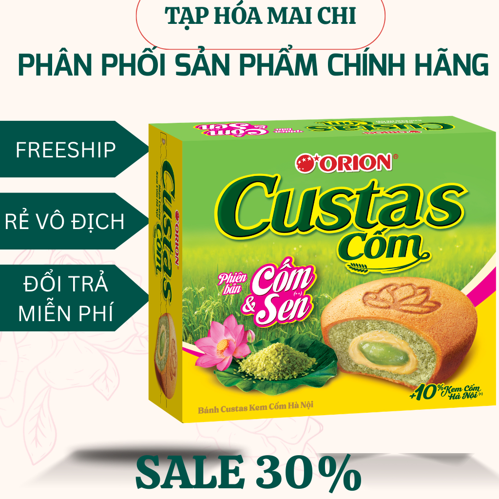 Bánh bông lan kem cốm Custas hộp 276g