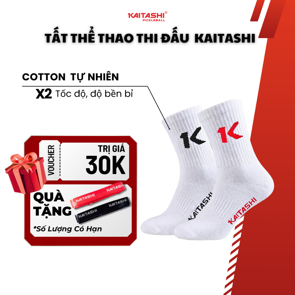 Tất Thể Thao Thoáng Khí Kaitashi ,Cotton Tự Nhiên, Chống Tuột, Hỗ Trợ Nén chữ X, Khử Mùi, Thoáng Khí