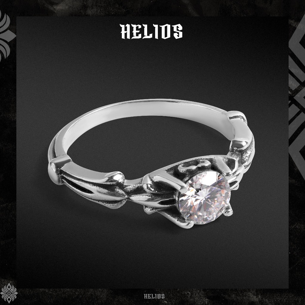 Nhẫn Ripple Helios Black Silver