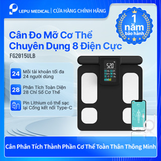 Lepu Cân Phân Tích Thành Phần Cơ Thể Thông Minh 8 Điện Cực - Theo Dõi Cân Nặng & Mỡ Cơ Thể Bluetooth, Có Sạc FG2015ULB