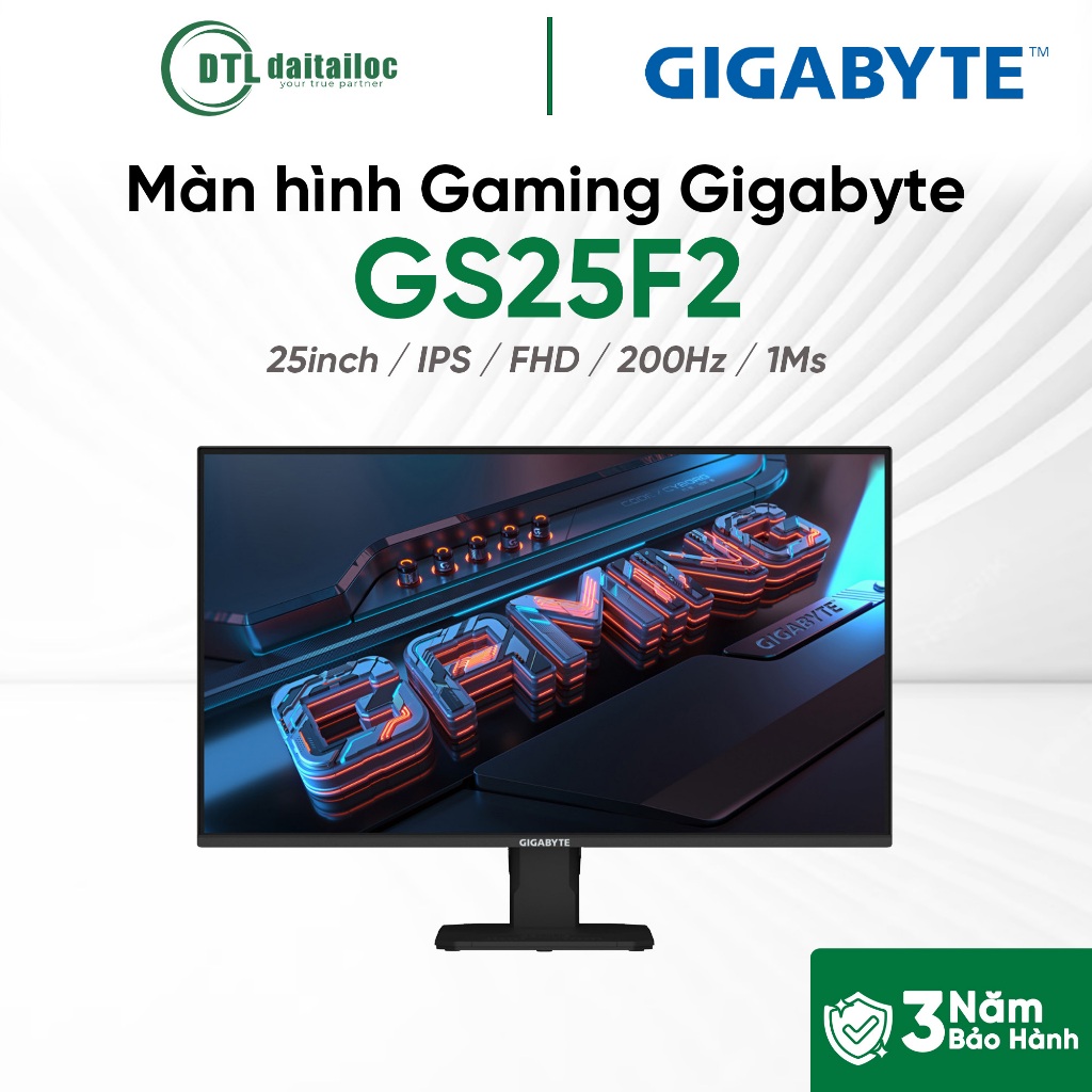 Màn hình gaming Gigabyte GS25F2 25inch IPS FHD 200Hz 1Ms | Chính Hãng | Bảo hành 36 tháng