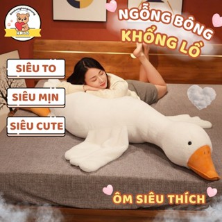 Gấu Bông Ngỗng Hai Màu Trắng Và Loang Siêu Đáng Yêu Ôm Ngủ Cực Êm