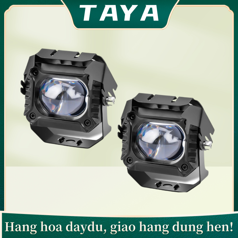 Bóng đèn LED sương mù phía trước ô tô siêu sáng mắt vàng sửa đổi hai màu Đèn sương