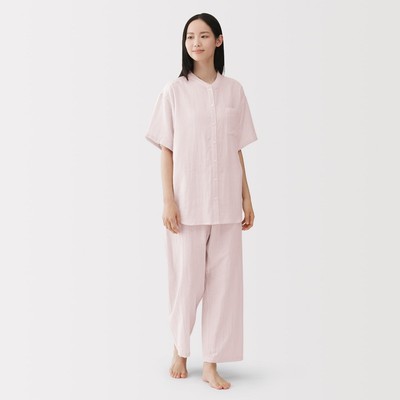 [26SS] MUJI Bộ Đồ Ngủ Tay Ngắn Vải Xô Mỏng - Nữ