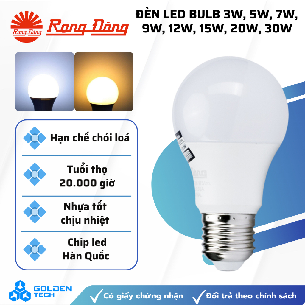 Bóng đèn LED BULB Tròn 12W/15W Rạng Đông