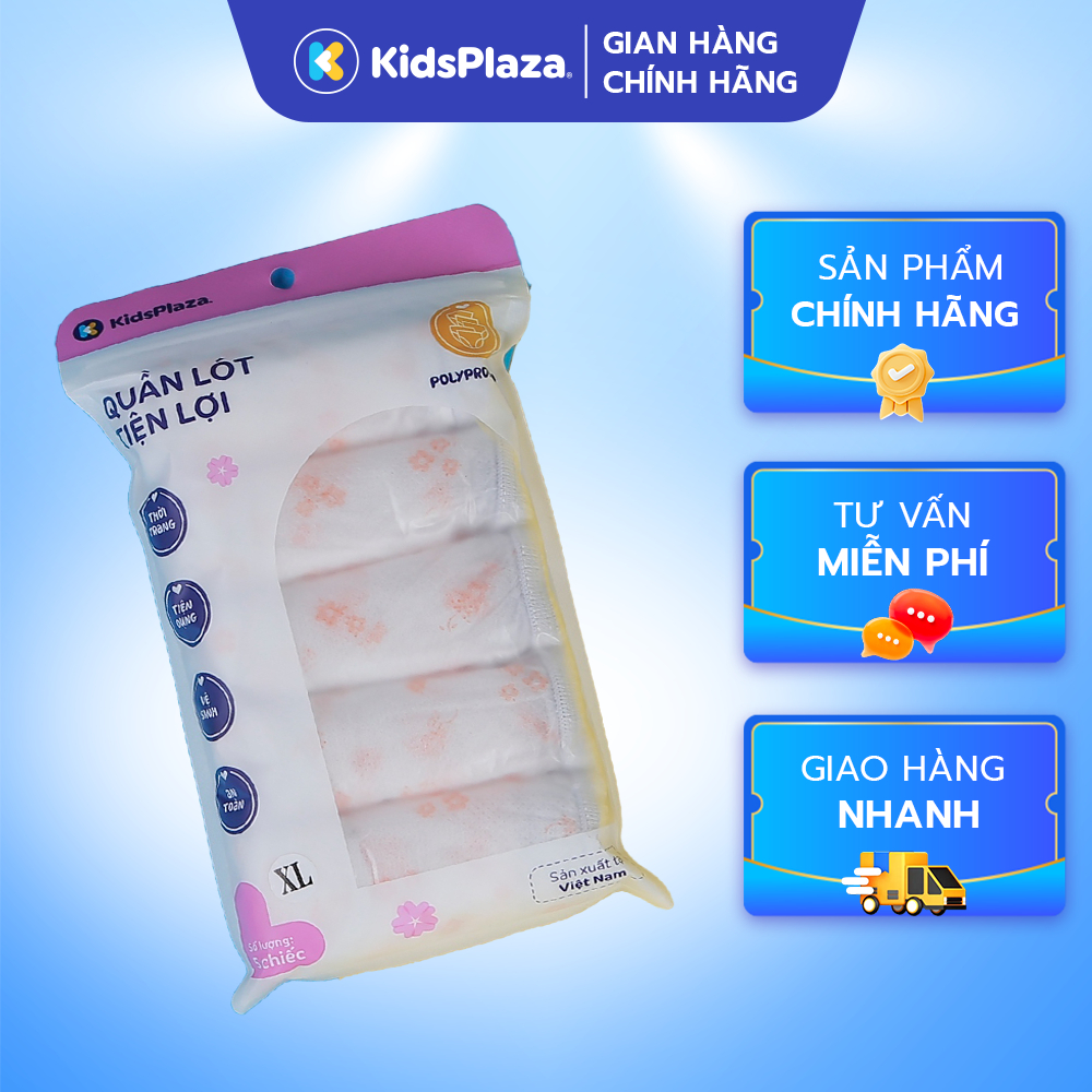 Set 5 quần lót tiện lợi KidsPlaza PP BA21 chính hãng, kháng khuẩn, tiện lợi đi sinh - KidsPlaza