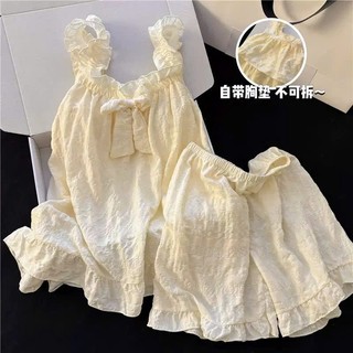 Bộ đồ ngủ nữ hè hai dây bản to mút ngực kèm nơ nổi babydoll dễ thương cute đi chơi đi dạo phố đáng yêu sexy mát mẻ 091