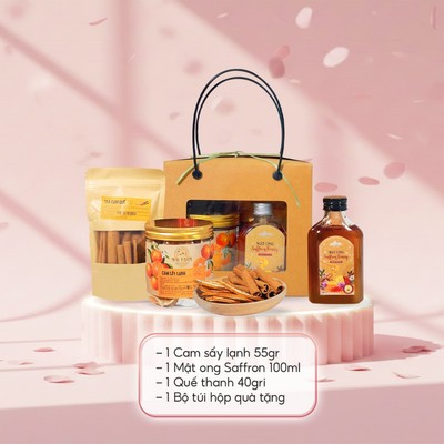 Set quà  trung thu trà cam quế mật ong thương hiệu Saffron Việt Nam