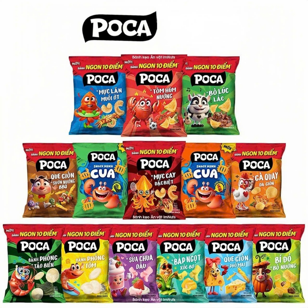 [COMBO 10 GÓI] Snack POCA gói 30gr Chính Hãng Đủ Vị, Giòn Rụm Thơm Ngon, Ăn Vặt Văn Phòng Gia Đình