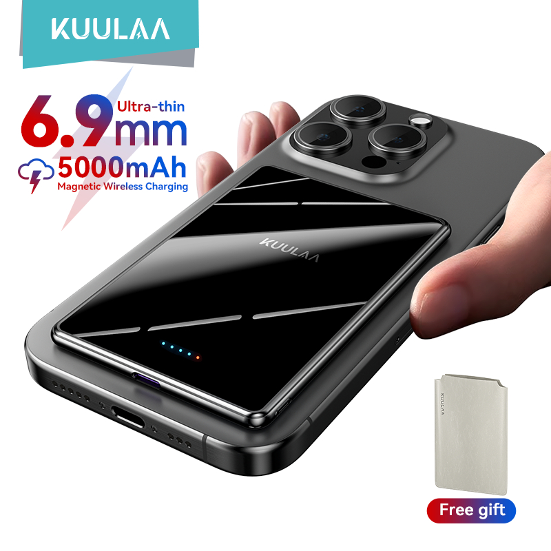 KUULAA PD20W Wireless Power Bank Fast Charging Power 5000mAh Magnetic Wireless Backup Charger Suitab