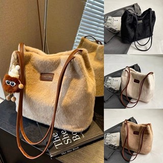 [Sẵn + Hoả tốc] 𝐓𝐡𝐞𝐡𝐞𝐫𝐦𝐢𝐭 | Túi xách lông mềm nữ thu đông, thời trang, đi học đi làm, đeo vai/ xách tay tiện lợi - H346