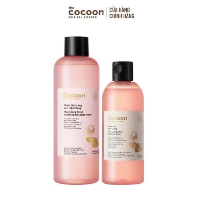 [MUA 2 GIẢM 41%] Combo 1 Nước tẩy trang sen 500ml + 1 Nước sen Hậu Giang Cocoon 310ml