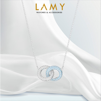 Dây chuyền nữ LAMY Blue Intertwined Circles Stone Silver Necklace 6111