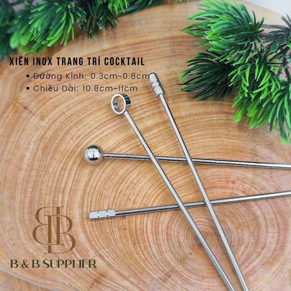 [Có XHD VAT] Tâm Xiên Inox Trang Trí Cocktail 11cm (lẻ) - Không gỉ sét, an toàn vệ sinh, tiện lợi