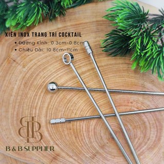 [Có XHD VAT] Tâm Xiên Inox Trang Trí Cocktail 11cm (lẻ) - Không gỉ sét, an toàn vệ sinh, tiện lợi