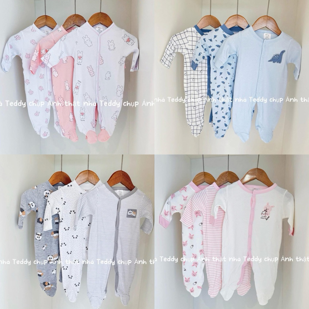 [Sleep suit] Set 3 Body sleep liền tất Little Duck độ dày vừa phải cho bé trai bé gái_Hàng QCCC