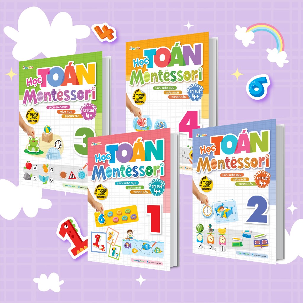 Sách Combo Học Toán Montessori  ( Phát triển trí tuệ 4+)