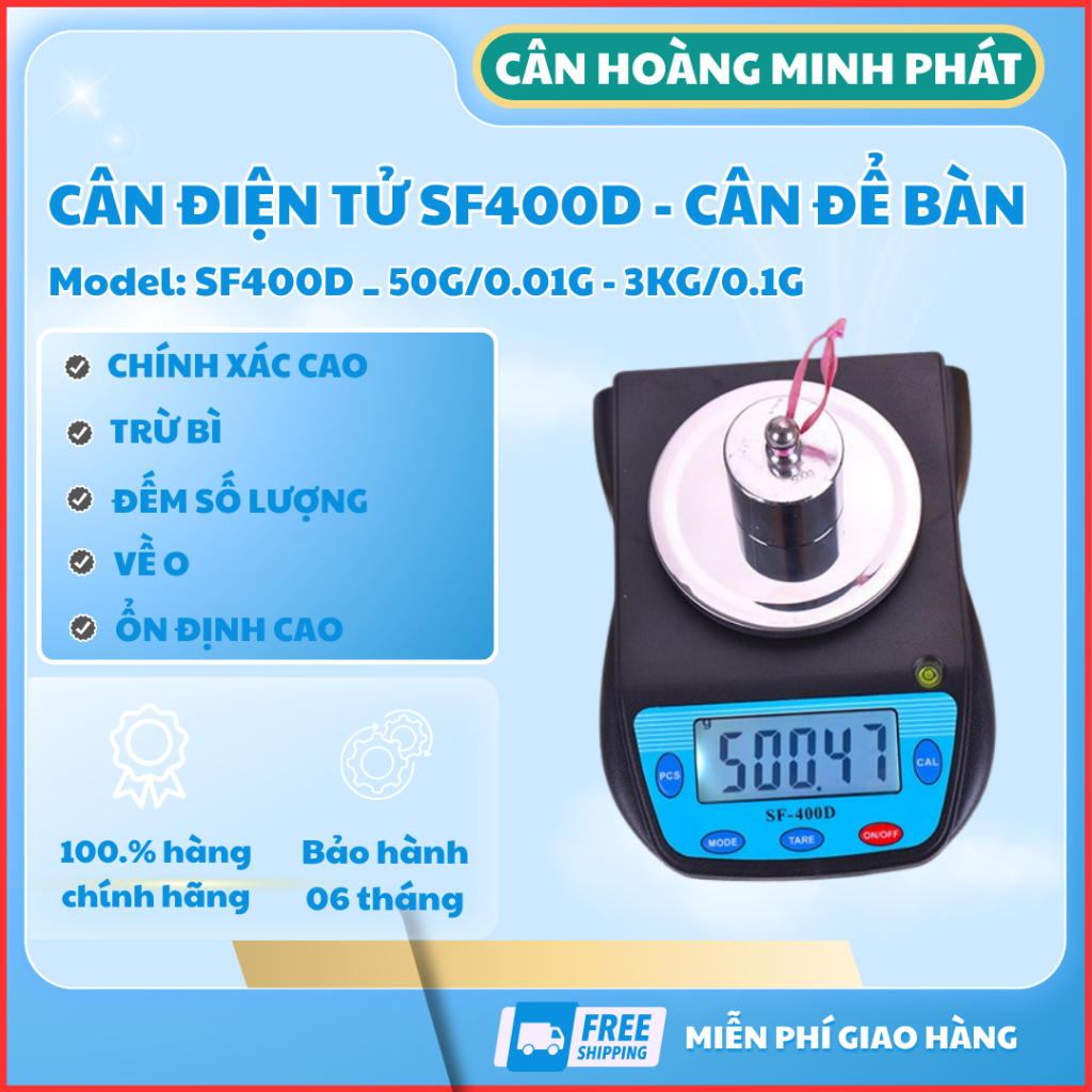 Cân Tiểu Ly SF400D 0.01g & 0.1g 500g – 3kg | Cân Điện Tử Để Bàn Siêu Chính Xác