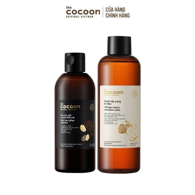 [MUA 2 GIẢM 44%] Combo 1 Gel rửa mặt Cà Phê 310ml + 1 Tẩy trang bí đao Cocoon 500ml