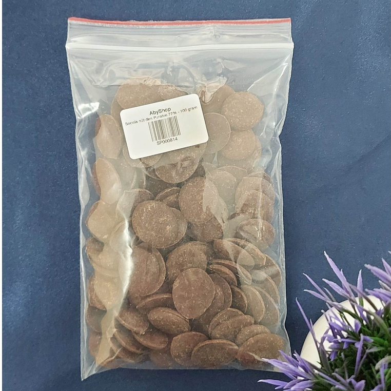 100g socola nút đen đắng 72%cacao, socola đen đắng 72% đi kèm chút vị ngọt nhẹ