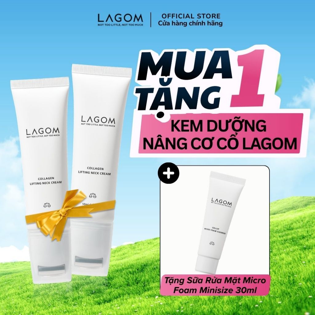 [Combo độc quyền 50ml x2] Lagom Collagen Lifting Neck Cream 50ml Kem dưỡng da cổ