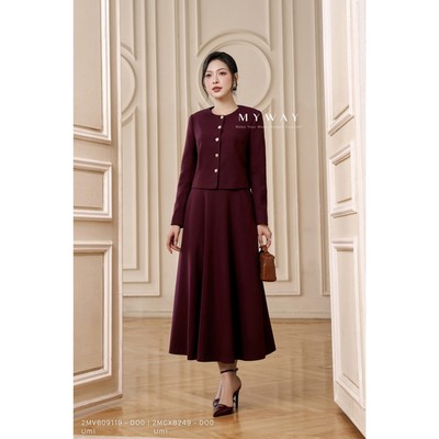 Set Áo Váy Vest Nữ MY WAY Dài Tay Dáng Xòe Công Sở Cao Cấp 2MVB09119 2MCXB249