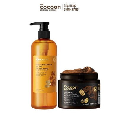 [MUA 2 GIẢM 37%] Combo 1 Gel tắm đường thốt nốt 500ml + 1 Hủ cà phê Đắk Lắk tẩy da chết cơ thể Cocoon 200ml