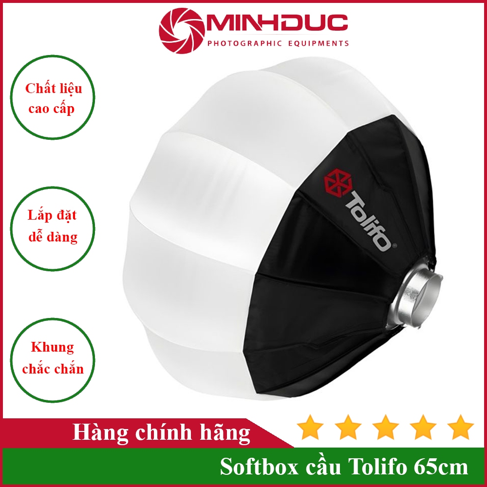Softbox tản sáng hình cầu Chinaball Tolifo đường kính 65cm