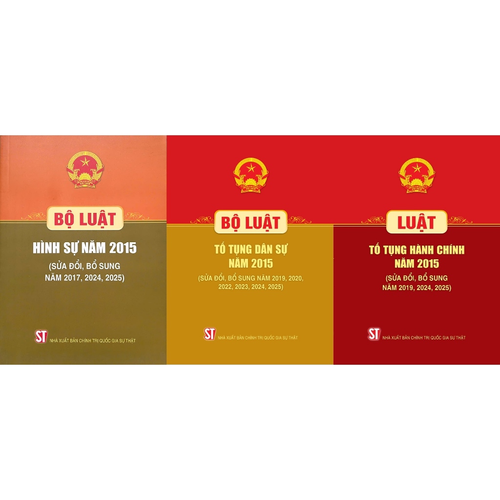 Combo 3 Cuốn Bộ Luật Hình Sự, Bộ Luật Tố Tụng Dân Sự, Luật Tố Tụng Hành Chính Sửa Đổi, Bổ Sung Năm 2