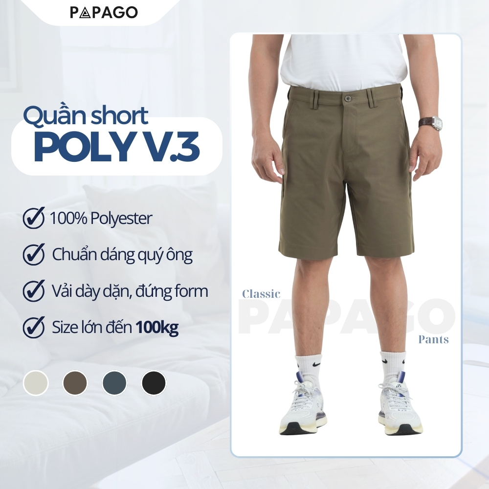[MỚI] Quần Short Nam PAPAGO Cao Cấp Chất Mềm Đẹp Trung Niên - P25QS003