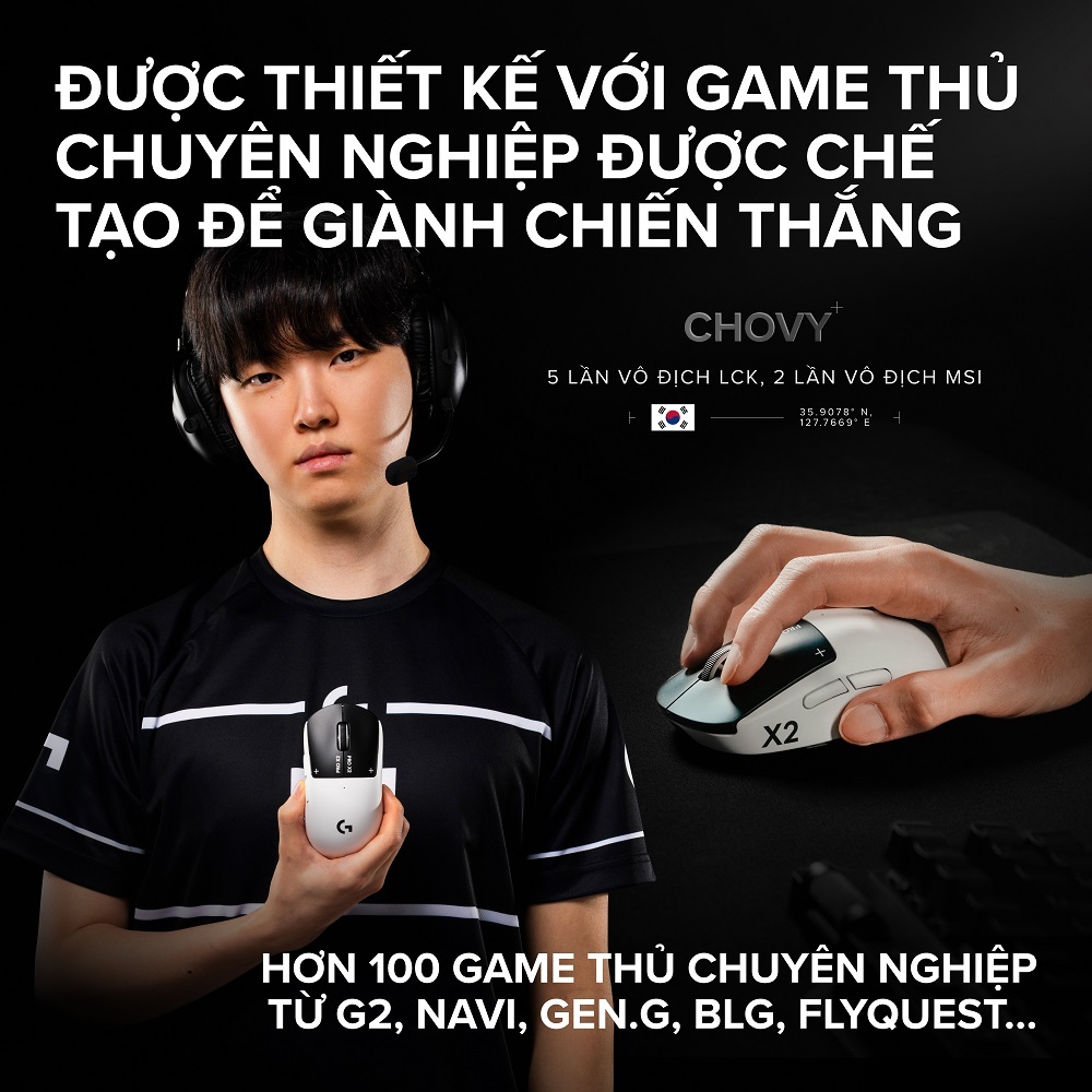 Chuột Gaming không dây Logitech G Pro X2 SUPERSTRIKE LIGHTSPEED - Siêu nhẹ 61g, hiệu suất nhanh, USB-C | BigBuy360 - bigbuy360.vn
