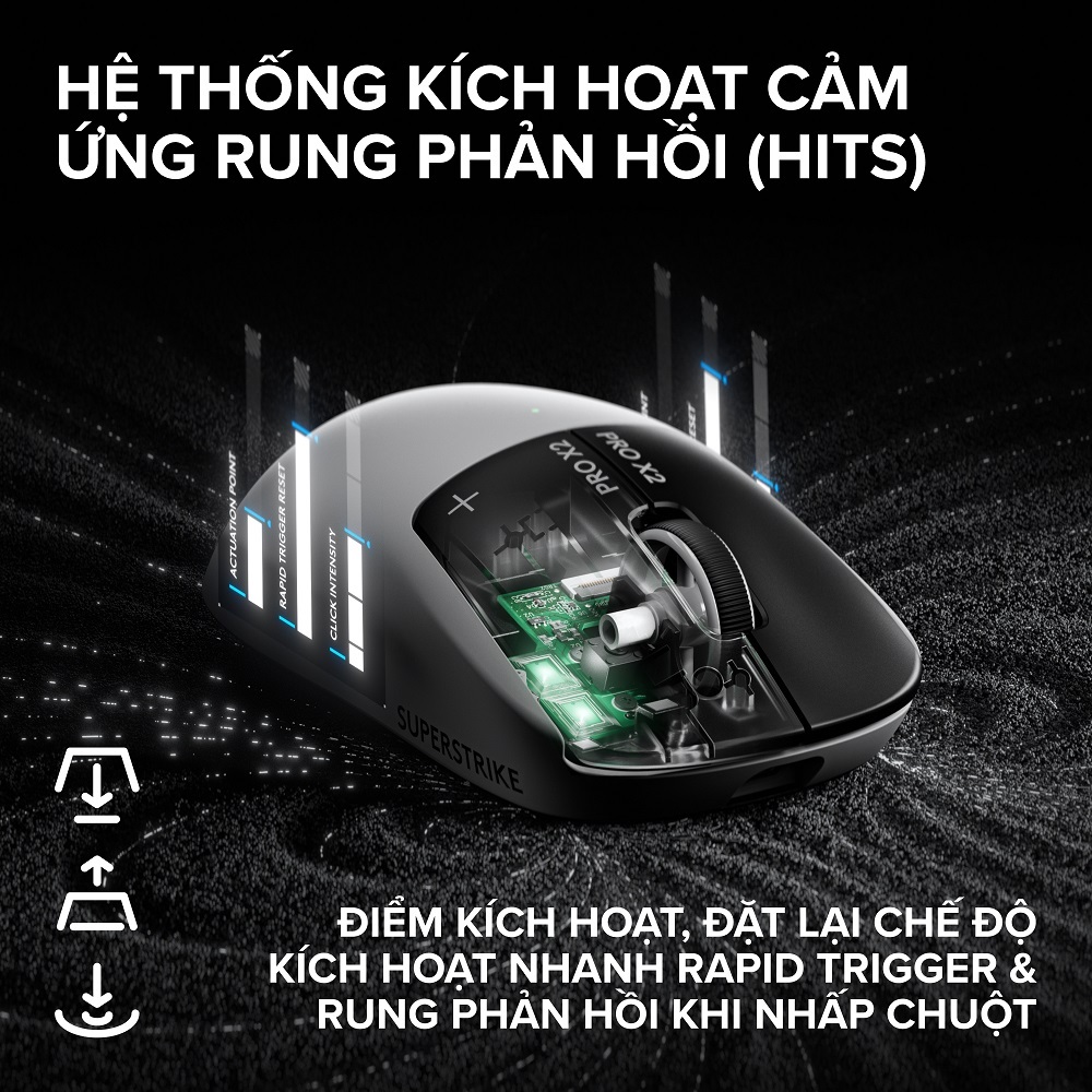 Chuột Gaming không dây Logitech G Pro X2 SUPERSTRIKE LIGHTSPEED - Siêu nhẹ 61g, hiệu suất nhanh, USB-C | BigBuy360 - bigbuy360.vn