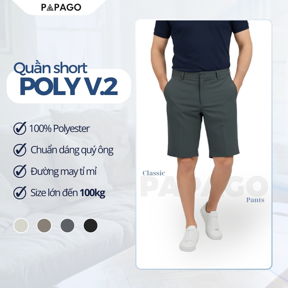 [MỚI] Quần Short Nam PAPAGO Cao Cấp Chất Mềm Đẹp Trung Niên - P25QS002