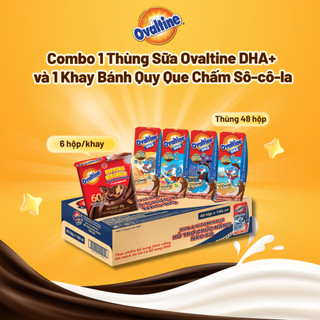 Combo 1 Thùng Sữa Ovaltine DHA+ (180ml) + 1 Khay Bánh Quy Que Chấm Sô-cô-la Đậm Vị, Sánh Mịn