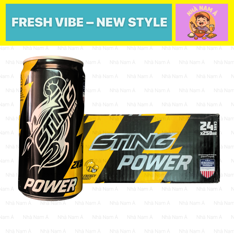 [LẺ] Combo 6 Lon Nước Uống Tăng Lực Sting Power X2 Energy 250ml Thơm Ngon