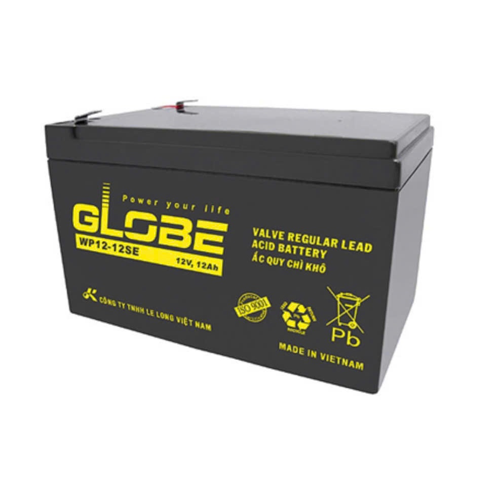 Pin Ắc Quy GLOBE 12V 12Ah WP12-12SE dùng cho Loa kéo- UPS-  thắp sáng