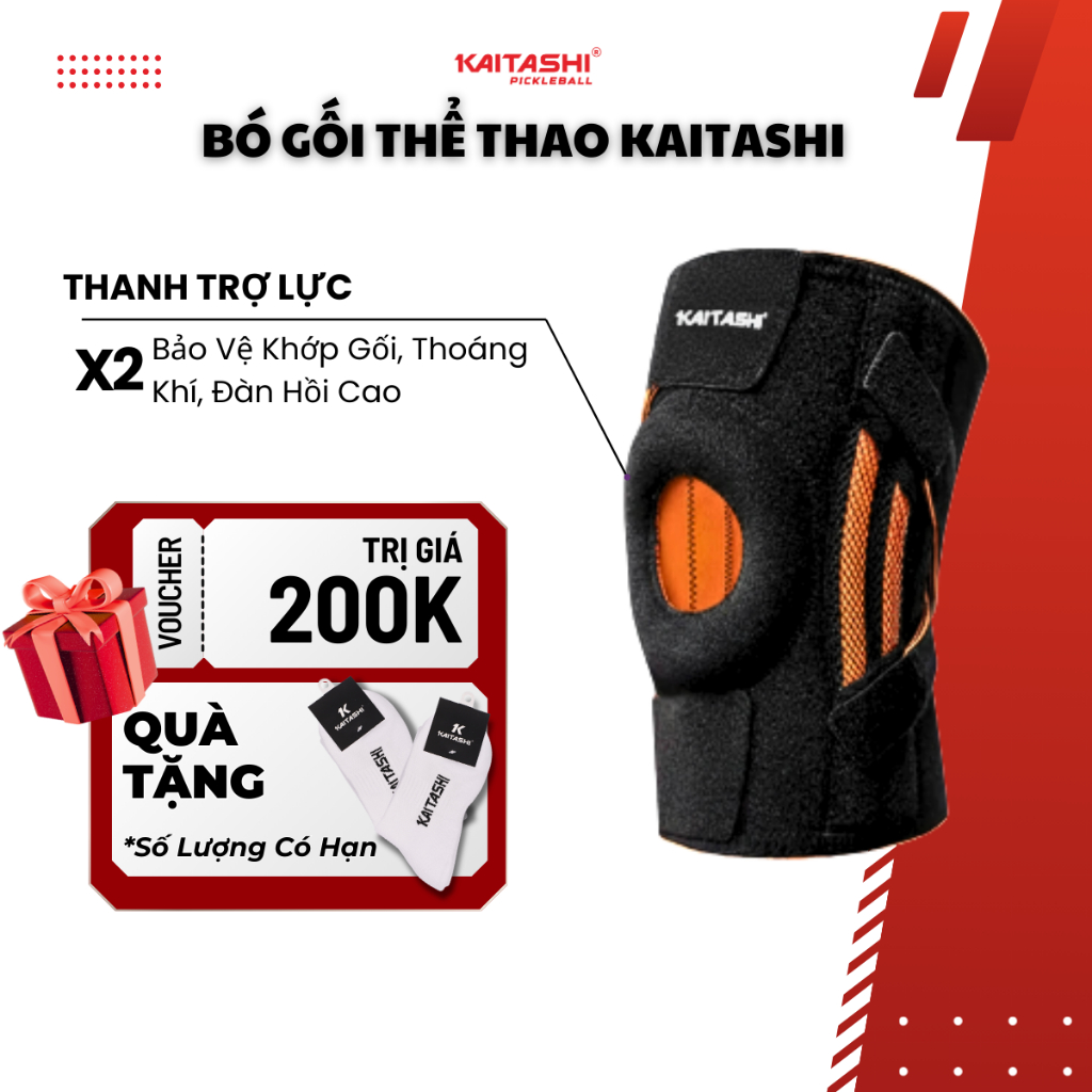 Bó Gối Kaitashi, Co Giãn, Bảo Vệ Khớp Gối, Thoáng Khí, Đàn Hồi Cao , Hỗ Trợ Vận Động Thể Thao