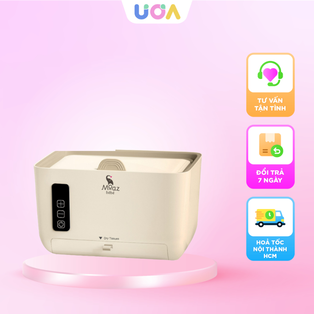 Máy làm nóng, ủ ấm khăn ướt Moazbebe MB-059 - Kem
