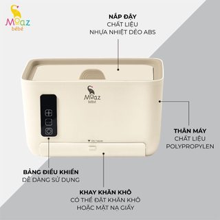 Máy làm nóng, ủ ấm khăn ướt Moazbebe MB-059 - Kem