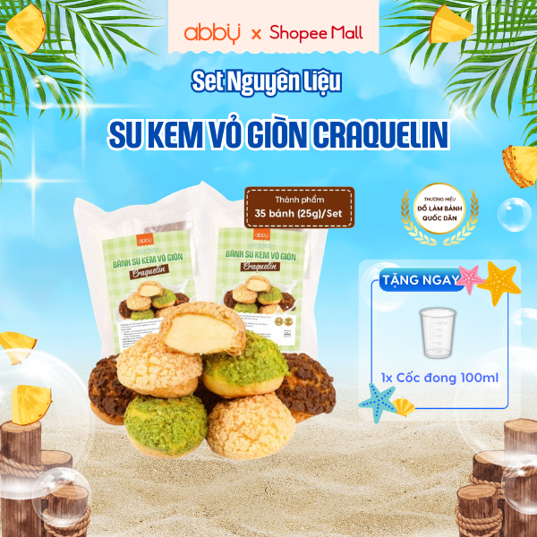 [ABBY]Set nguyên liệu làm bánh su kem Singapore vỏ giòn, vỏ dai, vỏ truyền thống - thành phẩm 35 - 4