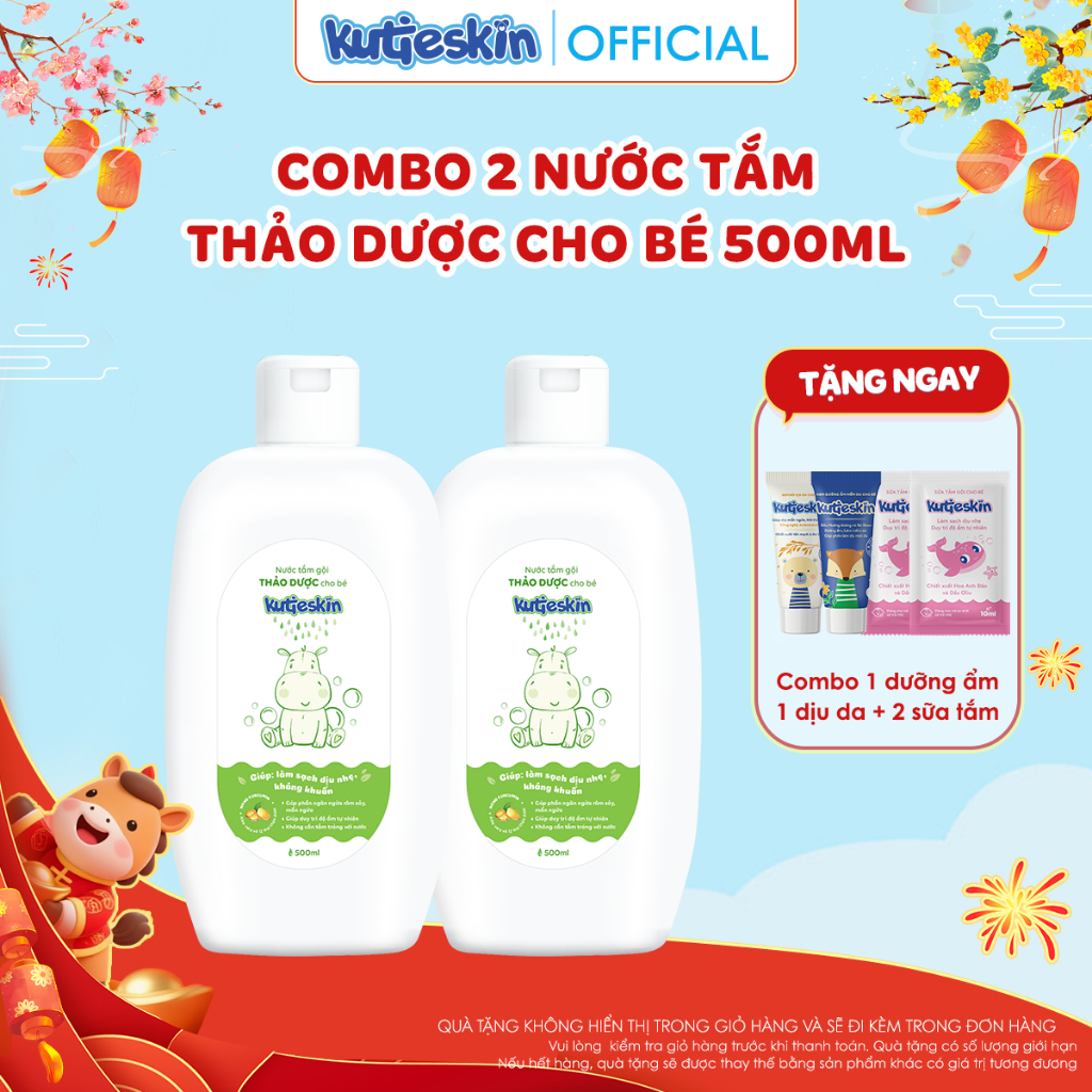 Combo 2 Nước tắm gội thảo dược cho bé 500ml