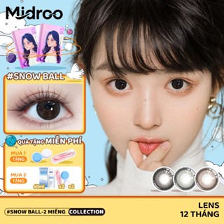 Midroo Lens 0~6 Độ (2 chiếc) 14.5mm Lens Cận Đen Lens Mắt Snowball Kính Áp Tròng 1 năm