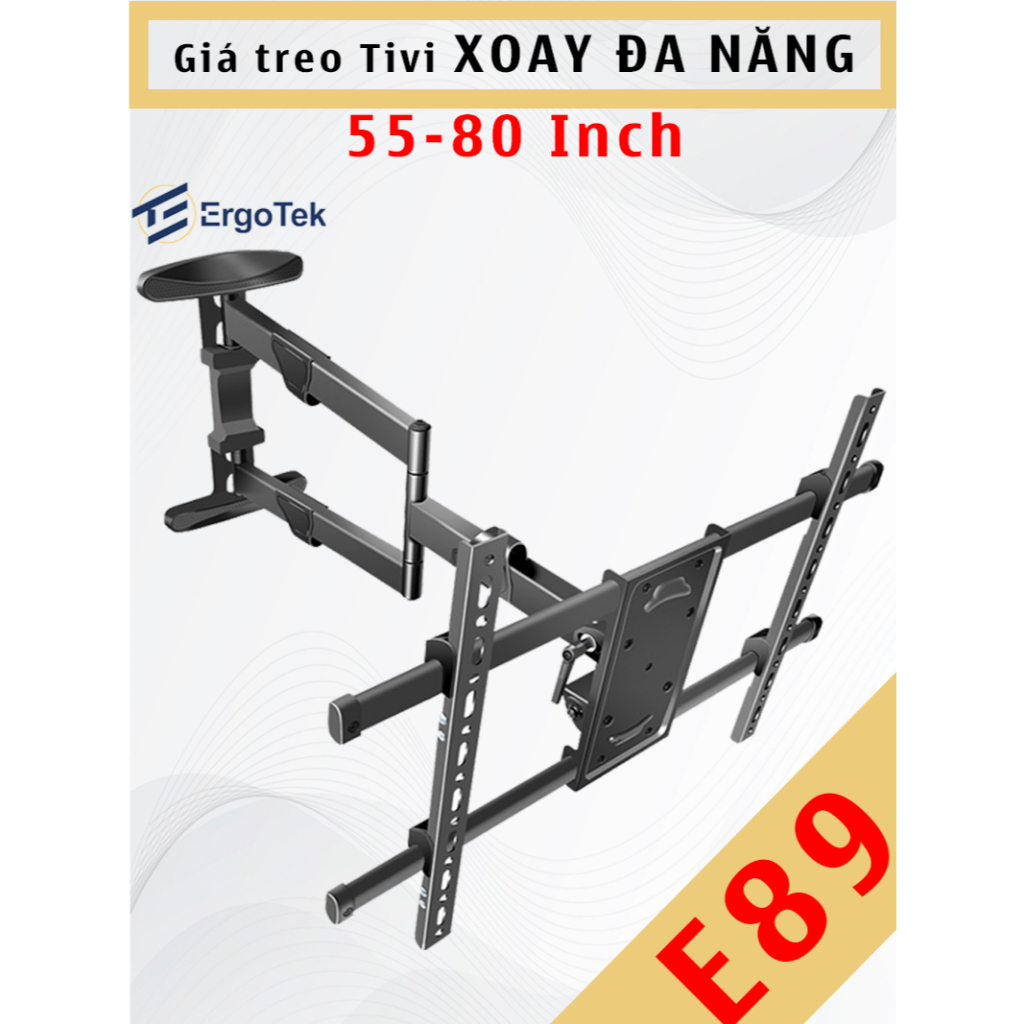 E89 - E86 Khung Treo Tivi Xoay Vuông Góc – [Tivi 40 - 80 Inch] [Xoay 90 Độ với tường TV 65 inchs]- E
