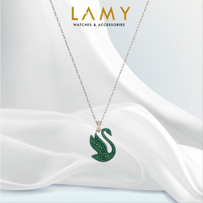 Dây chuyền LAMY Iconic Swan Green Crystal Necklace Rose Gold 6190