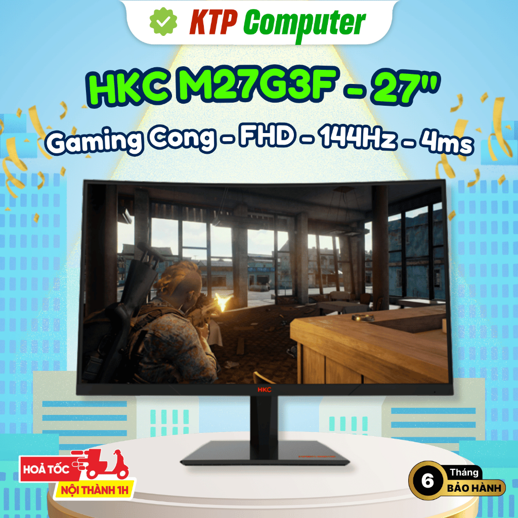 Màn hình Cong Gaming HKC M27G3F (27inch - FHD - VA - 144Hz - 4ms) KTP Computer