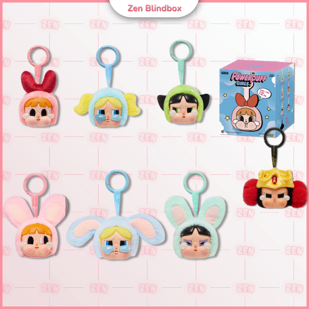 [CHÍNH HÃNG] Blindbox Crybaby Powerpuff Girls Móc Khóa Gấu Bông Crybaby PPG