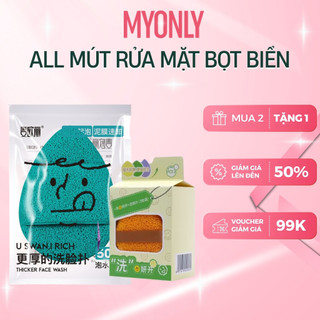 Bông Mút Rửa Mặt Bọt Biển MYONLY - Bọt Rửa Mặt Giọt Nước Làm Sạch Da Mặt, Lau Mặt Nạ Bùn