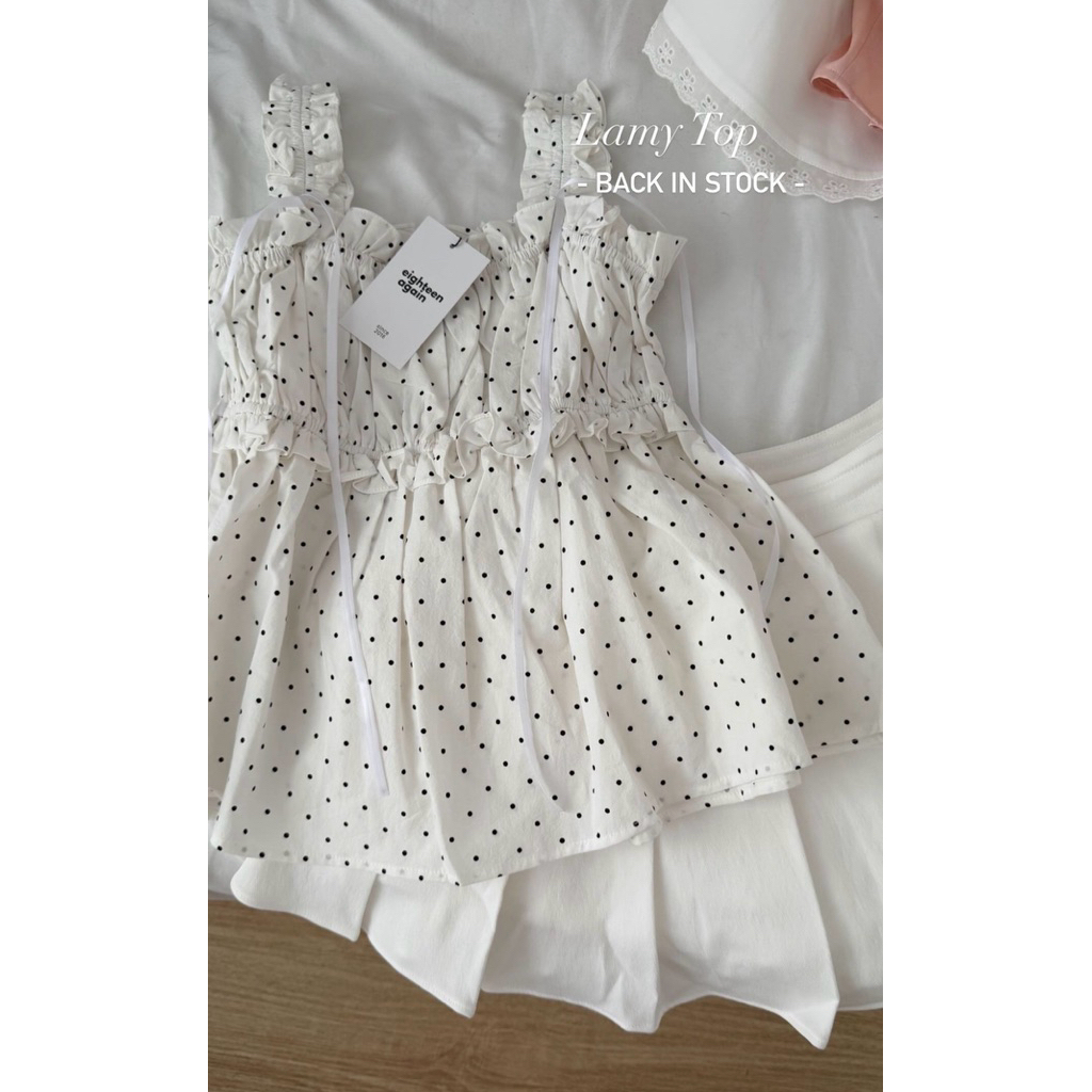 Áo kiểu bèo dây nơ Lamy 18made ୨୧ 𝐁𝐲 𝐄𝐢𝐠𝐡𝐭𝐞𝐞𝐧 𝐀𝐠𝐚𝐢𝐧 PRE ORDER