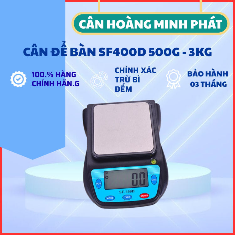 Cân điện tử tiểu li nhà bếp SF400D Chính xác 500g x 0,01g, 3000g x 0,1g (cân điện tử 2 số lẻ). HOÀNG