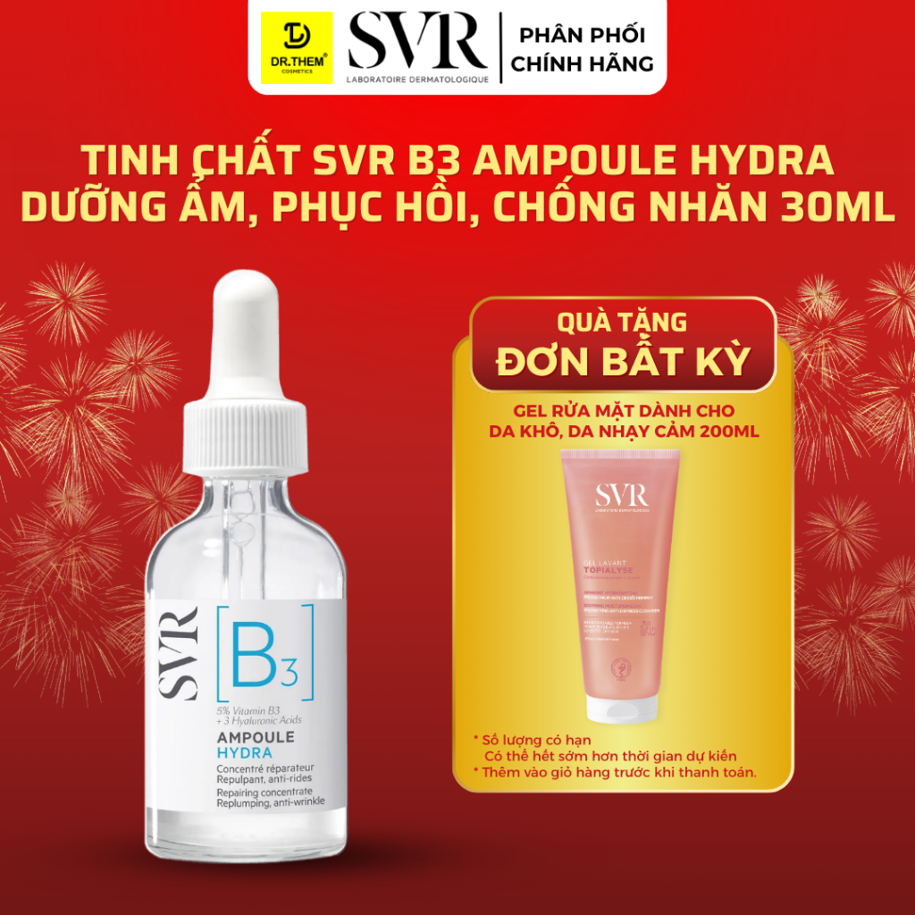 SVR Serum B3  Ampoule Hydra 30ml - Tinh Chất Dưỡng Ẩm, Chống Nhăn Cho Da Nhạy Cảm- Dr Thêm